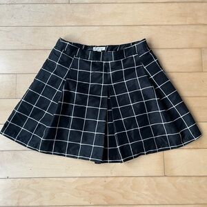 Silence + Noise Black and White Grid Skirt